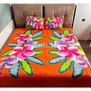 Hot Sale Bedsheet Hand Painted Floral Design by Balinese Artisans